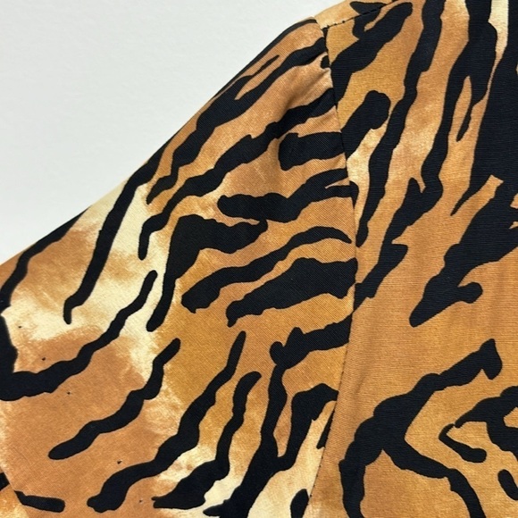 Vintage Rabbit Rabbit Rabbit Design Short Sleeve Midi Fit Short tiger PETITE 8P - Picture 2 of 11